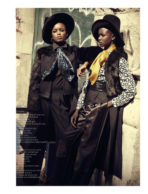 Black Fashion Models, Flaviana Matata, Nykhor Paul, French, Thierry LeGoues