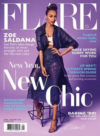 Zoe Saldana, Flare Magazine, James White, Celebrities