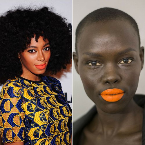 Orange Lipstick, Black Women Orange Lipstick, Orange Lipstick Dark Skin