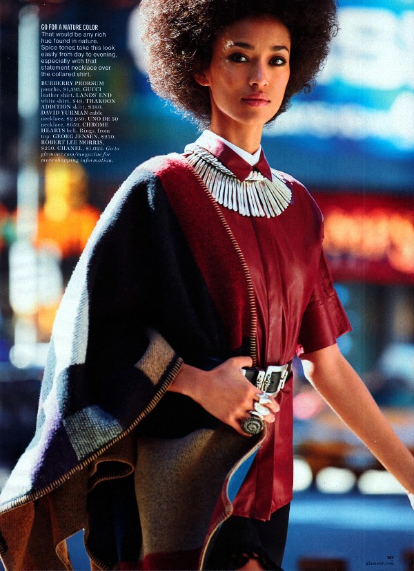 Patrick Demarchelier, Anais Mali, Black Fashion Models, Glamour Magazine