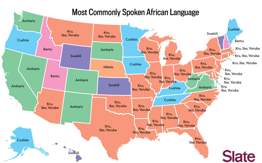 African Languages Spoken In the United States Map Slate