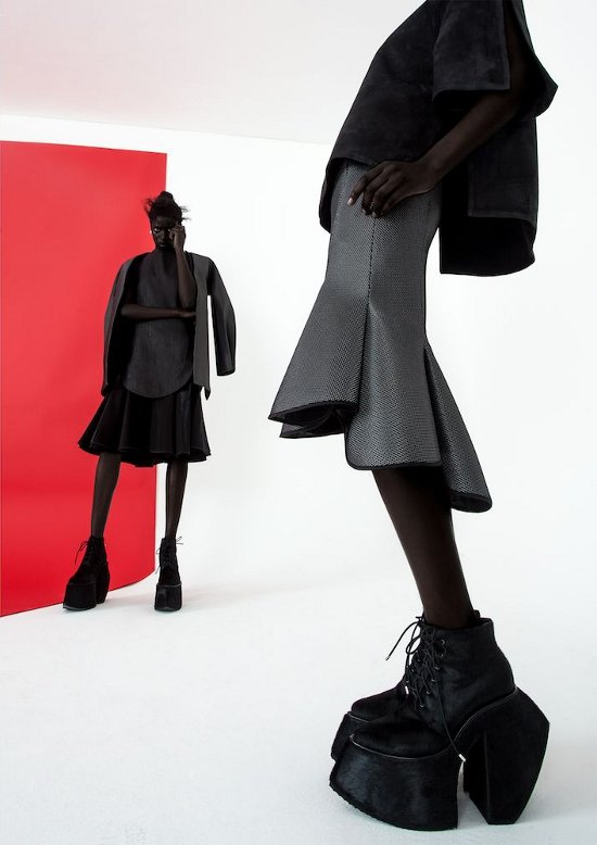 Robert Wun Fall 2014 Volt Lookbook, Black Fashion Models