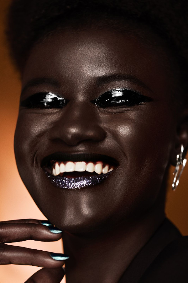 Beauty. Khoudia Diop Rocks Metallic Makeup for Refinery29 ...
