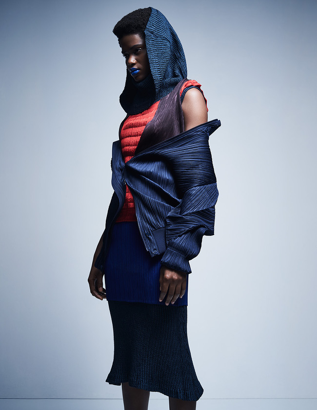 Editorials. Imade Ogbewi In Looks From The Issey Miyake Archives ...