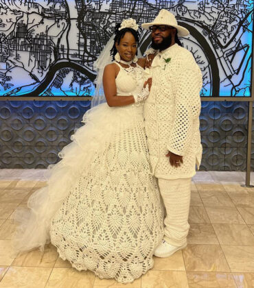 Bride and Groom Go Viral With Crochet Wedding Ensembles